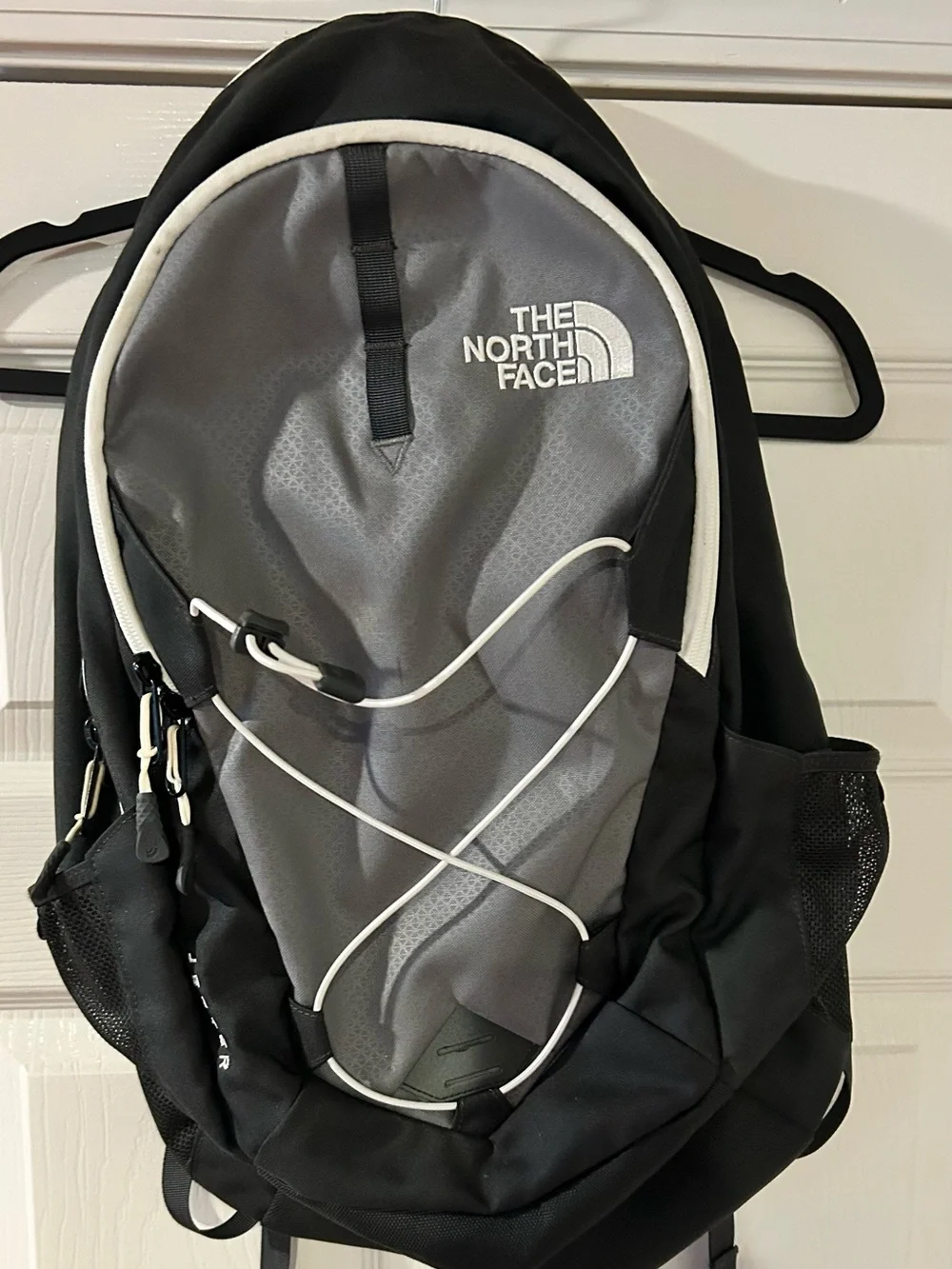 The North Face Men’s Black and Gray Backpack with Bungee Storage